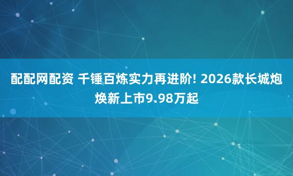 配配网配资 千锤百炼实力再进阶! 2026款长城炮焕新上市9.98万起