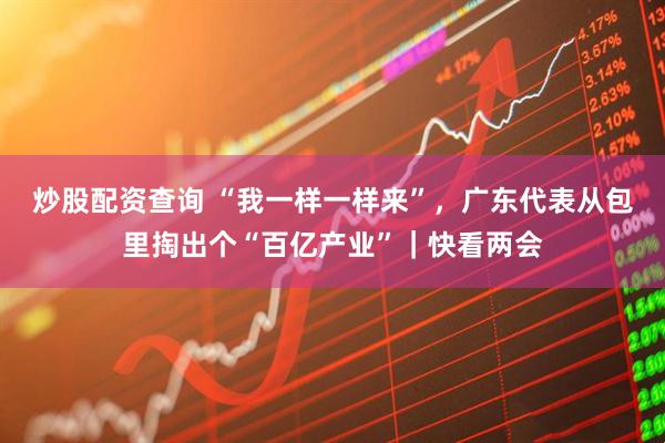 炒股配资查询 “我一样一样来”，广东代表从包里掏出个“百亿产业”｜快看两会